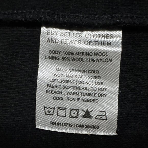 Ibex Women’s Black Full Zip Long Sleeve Jacket 100% Merino Wool Size Medium - Picture 5 of 6